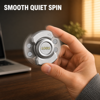 Spinner artisanal en alliage de zinc, gravure personnalisée du logo, cadeau noir et argent, vente en gros OEM ODM, jouet de bureau EDC