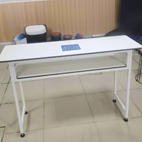 Table de manucure multifonctionnelle personnalisable avec port de connexion pour machine d'aspiration des ongles, nouvelle conception pour salon de manucure