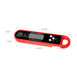 <span class=keywords><strong>Thermomètre</strong></span> numérique instantané pour aliments, cuisine, barbecue, viande, avec sonde pliable pour la cuisson et les confiseries, disponible en rouge ou noir - Product Image 2