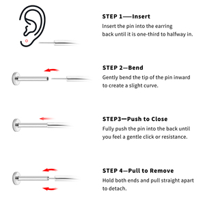 Ear Nose Piercing Jewelry Guide Tools Kit Insert Curved Barbell Piercing 14G 16G 18G Threaded ASTM F136 Titanium Push <strong>Pin</strong> Tool - Product Image 6
