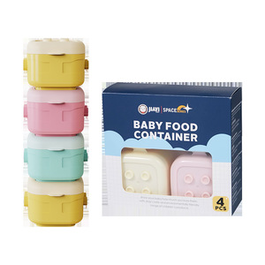 Jiayi Baby Food Container 4Pcs Portable Storage Box For Infant Meal Snack With Lid Safe PP Material - Product Image 1