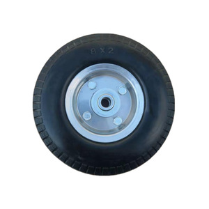 Industrial Caster Wheel 8 Inch Solid Rubber Bolt Hole Type Wear Resistant Firm Tread For Handcarts <b>Tool</b> <b>Carts</b> - Product Image 2
