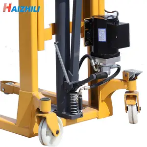 Haizhili 2T 3M Economie Semi-Elektrische Handtruck Stapelaar Hydraulische Pallet Heftruck Hand Automatische Elektrische Pallet Stapelaar