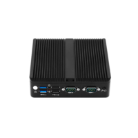 Mini PC industrial sin ventilador Linux Ubuntu/Debian/ltsc N97 de cuatro núcleos, PC integrado con 2LAN, 2COM, 6USB, VGA HD, 2 salidas de video 4K, micro PC