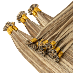 13A Double Drawn <strong>Highlight</strong> Color Russian Flat Tip Keratin <strong>Hair</strong> Extensions Cuticle Aligend Keratin Bond <strong>Hair</strong> Extensions - Product Image 1