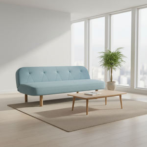 Sofá Cama Convertible Nisco, Sofá <span class=keywords><strong>de</strong></span> Terciopelo Azul Skype, Futón Plegable para Sala <span class=keywords><strong>de</strong></span> Estar, Dormitorio, Hotel, Apartamento, Tela Promocional - Product Image 1