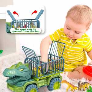 Juego de Transporte de Dinosaurios de Gran Tamaño, Vehículo Porta Dinosaurios, Camión Monstruo con 12 Figuras de Dinosaurios - Product Image 6