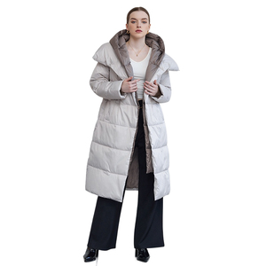 Haute qualité longue femmes doudoune <span class=keywords><strong>avec</strong></span> bouton décoration col à capuche décontracté respirant doudoune - Product Image 5