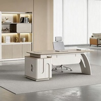 Dernière Nouveauté : Bureau de Direction Moderne et Élégant en PVC et Bois avec Panneaux – Poste de Travail Simple et Luxueux