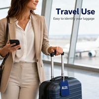 Étiquette de bagage personnalisée brodée en gros, étiquette nominative personnalisée en tissu pour valises et sacs de voyage, commande en gros, MOQ 50 pièces