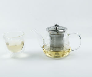 Cafetière <span class=keywords><strong>individuelle</strong></span> en verre borosilicaté de 650ml avec <span class=keywords><strong>filtre</strong></span> infuseur réutilisable en acier inoxydable pour feuilles de thé en vrac - Product Image 6