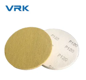 Discos de lijado abrasivo de grano 80 oem, papel de lija orbital dorado para pintura de coche, 5 ', 125mm, 120