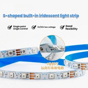 Bande lumineuse LED RGBIC SK2812 12V SMD3535 en forme de S, pleine couleur, intelligente, magique, fluide, programmable, adressable, Dream - Product Image 4