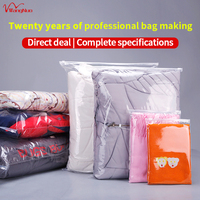 Vente en gros de sacs d'emballage personnalisés avec logo en PE haute transparence T-shirt Sac à fermeture éclair coulissante Sacs en plastique pour emballage de vêtement
