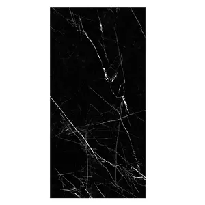 Polished Nero Marquina Sintered Stone Panel Wholesale With 1 PCS MOQ Black Sintered Stone