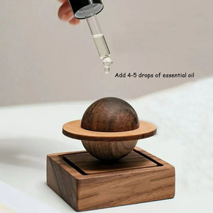 Black Walnut <b>Essential</b> <b>Oil</b> <b>Diffuser</b> Unique Planet Design Natural Wood for Home Car Hotel Office Other Occasions - Product Image 3