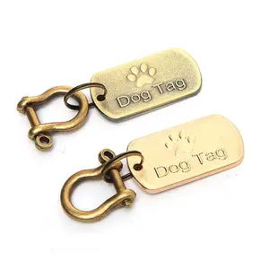 Jual Stok Anti-hilang Personalisasi Alloy Dog Tag Perunggu