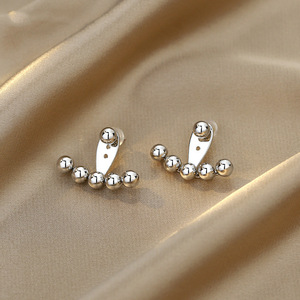 Stud Earrings With Multiple Beads Ball Shape Zinc Alloy Women's Party Fashion Jewelry Geometric Design ES-082 - Product Image 2