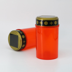 Lampe <span class=keywords><strong>solaire</strong></span> intelligente photosensible pour l'extérieur, imperméable à la pluie, lampe de <span class=keywords><strong>cimetière</strong></span>, rouge et blanc, <span class=keywords><strong>bougie</strong></span> électronique de prière sacrifiante - Product Image 4