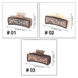 กิ๊บหนีบผมหนัง PU ขนาด 11 ซม. สไตล์คาวบอยตะวันตก ลายฉลาม กิ๊บหนีบผมหนังลายดอกทานตะวัน พลาสติกย้อนยุค - Product Image 5