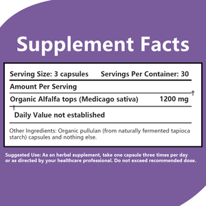 Cápsulas de Alfalfa Orgánica Premium, Suplemento de Vitaminas y Minerales para el Cuidado de la Salud y Refuerzo del Sistema Inmunológico - Product Image 4