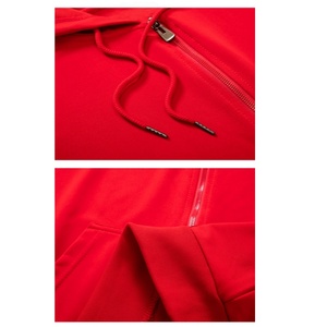 TKAN182D imprimé personnalisé graphique vierge couleur unie coton de haute qualité décontracté pull à capuche zippé complet - Product Image 3