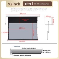 Écran de projection motorisé mural intérieur 16:9 HD 4K Home Cinéma en tissu PET à faible bruit avec télécommande
