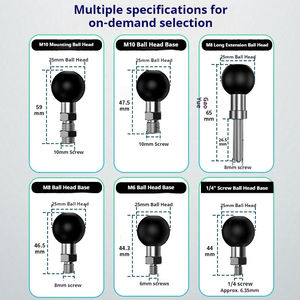 Support de téléphone pour moto en aluminium, adaptateur à boule, base, montage sur trou de rétroviseur, accessoires de vélo, pince à dégagement rapide, boule de 1 pouce - Product Image 2