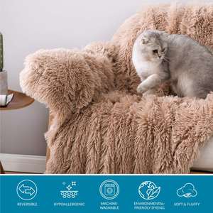 مخصص طباعة مزدوجة طبقة دافئ دافئ رقيق شيربا الصوف طويل الشعر لينة PV الفراء أريكة سرير المنزل بطانية الشتاء رمي - Product Image 5