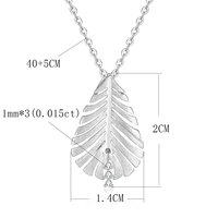 Collier pendentif en moissanite feuille de bananier texturée 2026, en argent sterling 925 plaqué or, luxe léger, vente en gros