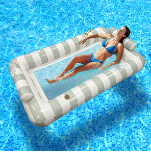 Interactive PVC Inflatable Raft Float Dual-Layer Seating Design Swimming Pool <b>Toy</b> for Kids Adults Summer Water Games - Product Image 6