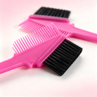 Brosse à teinture pour cheveux 2 en 1, peigne applicateur de teinture en plastique, manche long, poils doux, outil de coloration pour salon de coiffure, bricolage