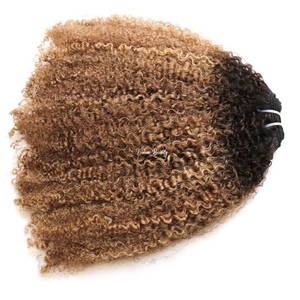 VMAE Afro Coily Dark Root Cambodian Afro 3C/4A Kinky Curly Highlight 4/27 Afro Kinky Curly Hair 100g Weft Extensioni di <span class=keywords><strong>Capelli</strong></span> Umani - Product Image 3