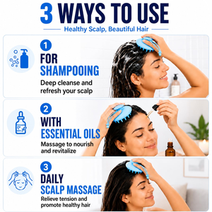 Cepillo Masajeador de Silicona Personalizado con Logo para Cuero Cabelludo, Exfoliante y Estimulante del Crecimiento del Cabello para Mujeres - Product Image 4