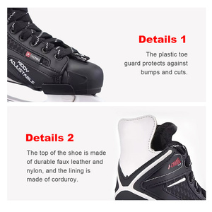 <span class=keywords><strong>Pattini</strong></span> da Hockey su <span class=keywords><strong>Ghiaccio</strong></span> Invernali OEM per <span class=keywords><strong>Uomo</strong></span> con Lame in Acciaio Inossidabile e Tomaia in PVC Resistente al Freddo Alta Protezione - Product Image 5