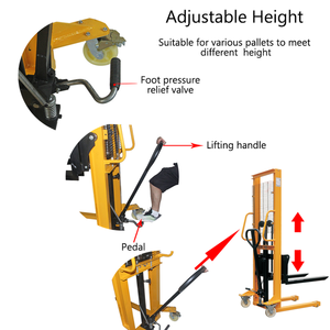 <span class=keywords><strong>Chariot</strong></span> à palettes manuel hydraulique HELI 1000 kg 2 tonnes avec fourches rétractables, transpalette manuel, gerbeur d'entrepôt - Product Image 6