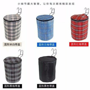 Panier de vélo en tissu HJ00265845 23x30x40cm pliable à fixer sur le cadre, toile bleue à carreaux, accessoire de vélo - Product Image 4