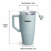 Mug isotherme personnalisé sans BPA, vente en gros, double paroi, acier inoxydable 304, thermos à café 30 oz, gobelet isotherme sous vide avec poignée