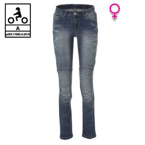 Jean moto femme certifié Carburo TORIN Lady CE avec fibre aramide Blue Stonewash 48 - Product Image 1