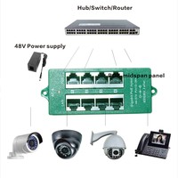 Injecteur de négociation automatique PoE Power over Ethernet Gigabit 4 ports AT-4-48v60w Active 802.3at avec 48 volts 60 watts