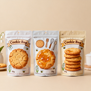 Sachet refermable personnalisé imprimé en usine, motif vache mignonne, pour biscuits au lait, pochette verticale pour emballage <span class=keywords><strong>de</strong></span> snacks <span class=keywords><strong>de</strong></span> 50g - Product Image 2