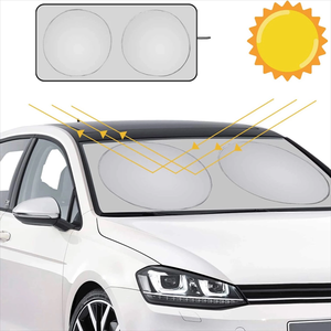 Parasol para Ventana de Auto con 2 Círculos, Protección UV, Bloqueo de Calor, Plegable, Accesorio Interior, Cubierta Protectora Solar para Conducir en Verano - Product Image 4