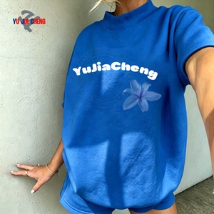 <span class=keywords><strong>Felpa</strong></span> Ricamata di Alta Qualità a Maniche Corte con Collo Alto per Donna, Tuta in Pile Personalizzata <span class=keywords><strong>Oversize</strong></span> - Product Image 2
