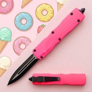 OK-4592 Venta al por mayor de pedidos pequeños directamente de fábrica Cuchillo de supervivencia rosa de doble acción EDC de 7.5 pulgadas Death Stalker personalizado - Product Image 1