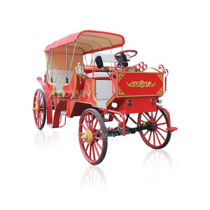 Bus touristique à double rangée de sièges, élégante calèche électrique royale, véhicule de tourisme vintage, calèche à chevaux à vendre - Product Image 1