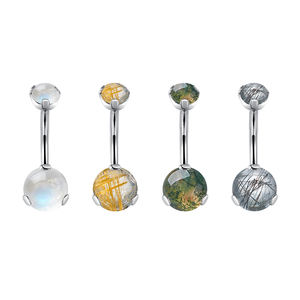 Calendo | Venta al por mayor ASTM F136 Titanio Piercing interno Treaded Curved Ombligo Anillo Ombligo Joyería Titanio Ombligo Anillos para el vientre - Product Image 1