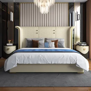 1.5米全床北欧白色大号床卧室套装豪华现代软垫别墅床套装家具卧室套装