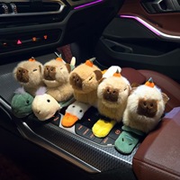 Peluche Capybara Papa Circle, poupée Capybara en coton PP, non-cartoonisée, pour enfants de 2 à 4 ans, unisexe, sac à dos, fabriqué en Chine