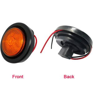 2.5 pouces Led camion lumière 12v-24v dégagement/feux de position latéraux 9 Led rond rouge ambre remorque feu arrière antibrouillard arrière pièces automobiles - Product Image 6
