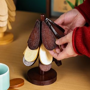 Christmas Tree Shape Wooden <b>Heat</b> Resistant Mat Foldable <b>Coaster</b> Table Ornament For Kitchen Dining Use - Product Image 4